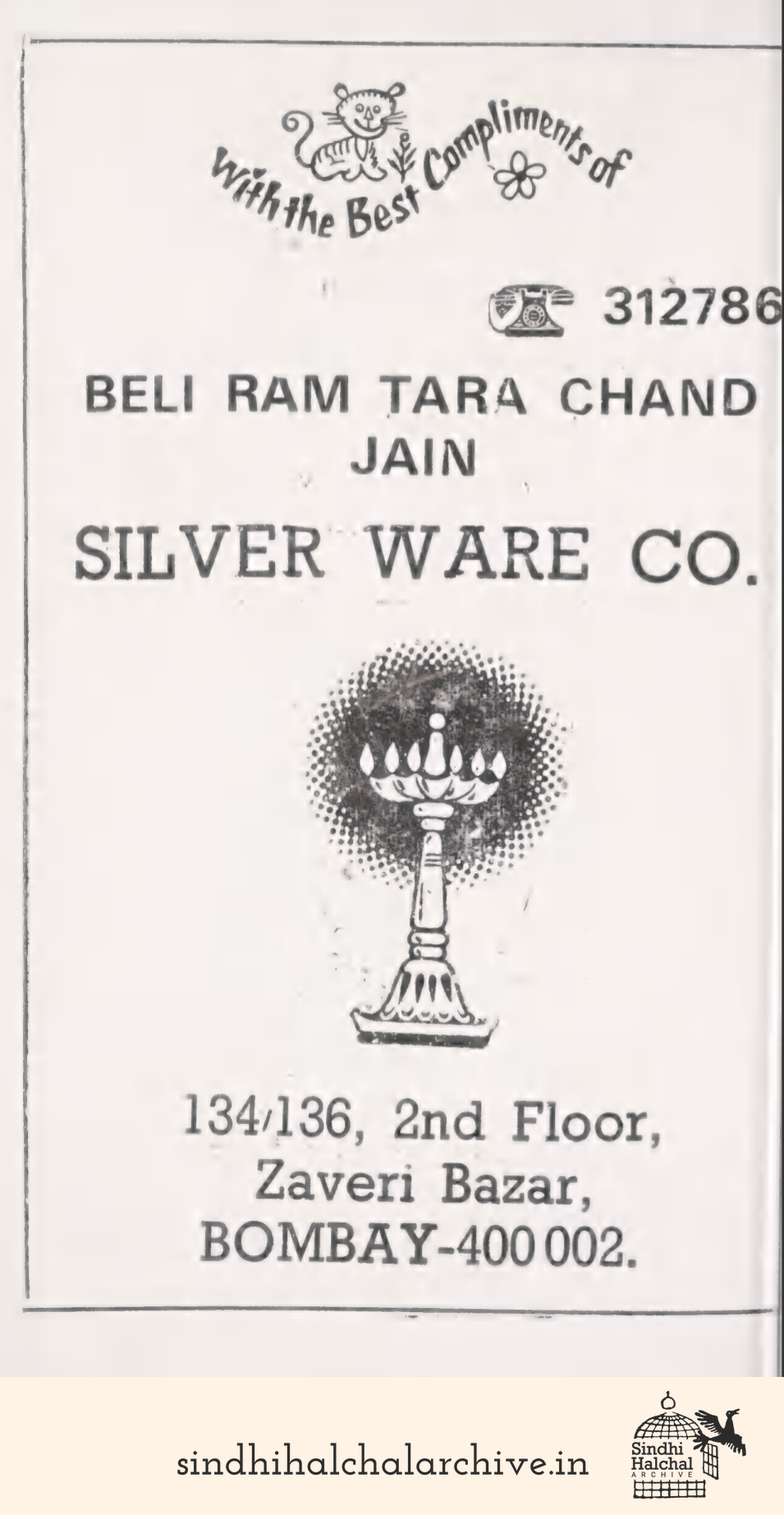 Image of AD BELI RAM TARA CHAND
JAIN
SILVER WARE CO.
